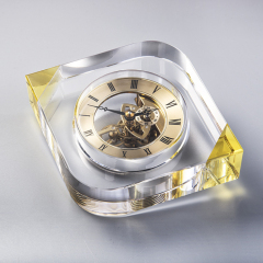 Horloge de table en cristal SQUARE K9 personnalisée pour la décoration de la maison