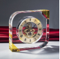 Reloj de mesa de cristal SQUARE K9 personalizado personalizado para la decoración del hogar