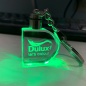 Кредитная гарантия Пользовательская 3D лазерная гравировка D-образный логотип Светодиодный свет хрустальный брелок для ключей для сувенирного подарка