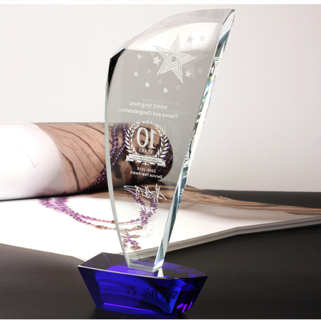 Fancy crystal ship model crystal boat awards shape crystal trophy/glass awards sailing boat award