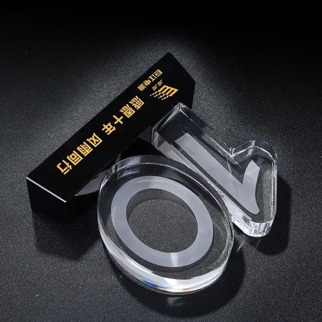 Wholesale high quality glass trophy custom10th anniversary crystal trophy souvenir