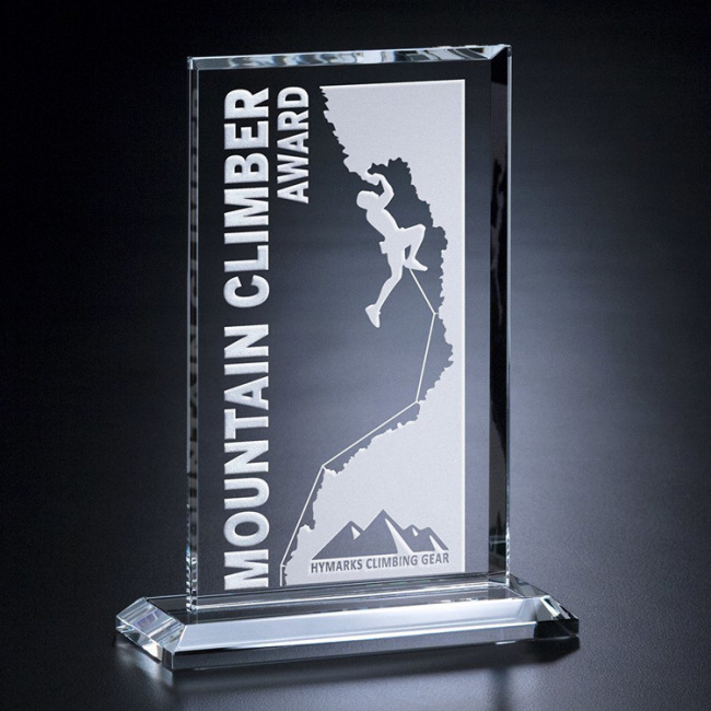 Promotion Unique Reflective Quality Crosby Rectangle Crystal Awards With Base Crystal Trophy and Awards