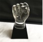 Creative Design Custom Crystal Fist Shaped Trophy for Business Gift
