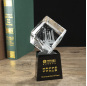 Custom 3d laser engraving crystal cube Building model craft souvenir