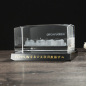 Laser engraved crystal cube for custom 3D architectural model souvenirs