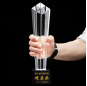 New Custom Design Crystal Awards Trophy Fortress Crystals With Black Base For Corporate Crystal Gifts