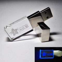 Meilleur prix chaud LED cristal rectangulaire U disque 8 Go 16 Go 32 Go USB Flash Drive