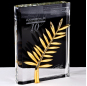 Wholesale promotion gold leaf metal trophy / glass block trophy awards for business gift
