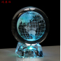 Großhandel schwarze K9 Glaskristallkugel benutzerdefinierte 3D-Lasergravur-Kristallkugel mit LED-Basis