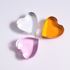 PINK 3D Heart Shaped Crystal Paperweight for Souvenir