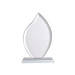 Trophée en verre de cristal de prix personnalisé bon marché en gros avec logo gravé