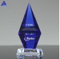 Pujiang Factory Unique Diamond Design Custom Azurite Crystal Trophy Custom Awards and Trophies