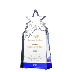 Уникальная пустая стеклянная продажа Ice Peak Star Crystal Trophy Award Пустой хрустальный куб Стеклянный блок