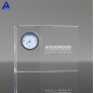 Horloge en cristal décorative optique transparente de conception de client en gros pour l'usage de bureau