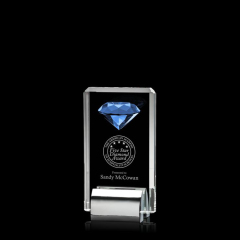 Premio de diamante con incrustaciones de cristal transparente con base de metal k9 transparente barato al por mayor
