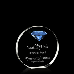 2020 neuer blauer gelber roter Großhandel Clear K9 Semicircle Custom Diamond Crystal Award