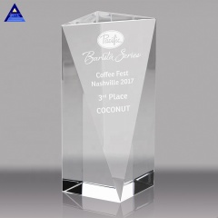 Trofeo de cristal de obelisco personalizado con grabado láser 3D