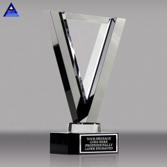 Оптовый пользовательский конкурс Crystal Trophy Award Стеклянная пустая табличка для сувенирного подарка