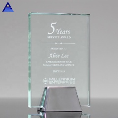 Heißes Verkaufs-Geschäftsgeschenk aus klarem Kristallglas Jade Award mit Logo