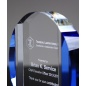 Premium Clear Glass Trophies Blank Shape Clear Blue Crystal Sports Circle Award