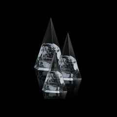 High Quality Ice Mountain Carving Glass Award Crystal Trophy Graduation Gifts
