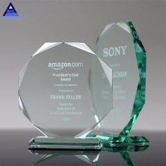 Trophée de récompense d'octogone en verre de jade traditionnel de nouvelle conception, trophée de coupe en cristal clair
