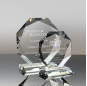 Award Trophies Octagonal Shape Blank Plaques Personalized Engraved Customized Logo K9 Cup Sport Plaque Octagonal Crystal Trophy
