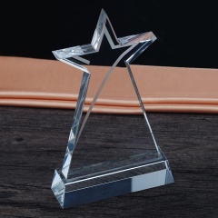 Neues Design, individuell gravierte Stern-Diamant-Trophäen-Kristallplakette, K9-Kristall-Trophäen-Auszeichnung
