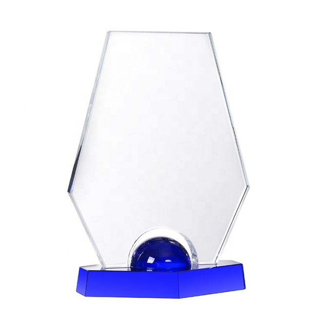 Hot Sale Custom Various Clear Blank Crystal Trophy Award Souvenir With Base