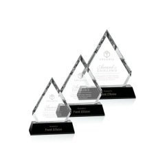 Nuevo trofeo de premio de cristal con borde de diamante de regalo de boda de negocios personalizado claro