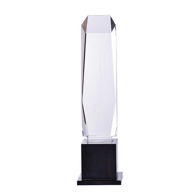 Trophée en verre de cristal de qualité supérieure K9 3D Laser gravé à la main artisanat cristal trophée cristal récompense