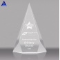 Wholesale Luxury Cheap Transparent Engraving Mountain Shape Glass Figurines Trophy