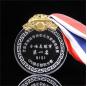 Medalla de cristal redonda de grabado al por mayor barata, medalla de Metal de recuerdo de temporada de graduación de estudiante de competición deportiva