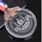 Günstige kundenspezifische 3D-Lasergravur-Fußball-Sportpreis-Plaketten Kristallglas-Medaillen für Sport-Souvenir-Geschenke