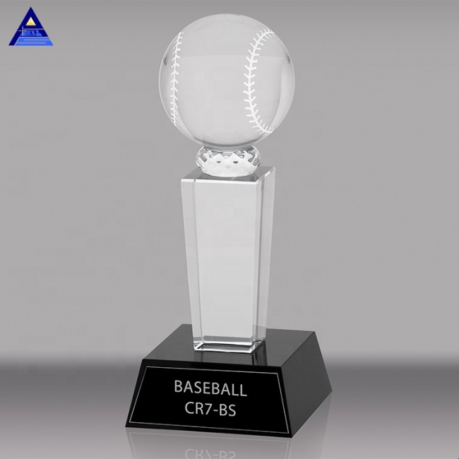 Trofeo deportivo de cristal personalizado con láser 2020D hermoso al por mayor 3 para regalo