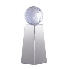 Trofeo de pilares de cristal de premio deportivo de grabado láser de diseño personalizado más popular con base transparente