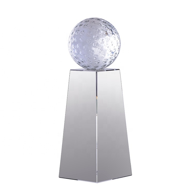 Most Popular Custom Design Laser Engraving Sports Award Crystal Pillars Trophy With Clear Base