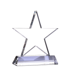 Trofeo Star Standing K9 Crystal Award con base en blanco para recuerdos de logros