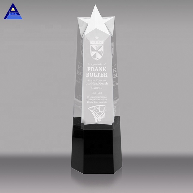 2020 New Design Star Shaped K9 Crystal Award Trophy For Excellent Employee Or Team