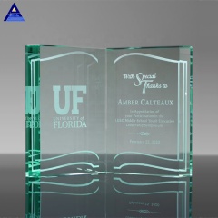 Trofeo de premio de libro de cristal de cristal de jade personalizado elegante OEM y ODM