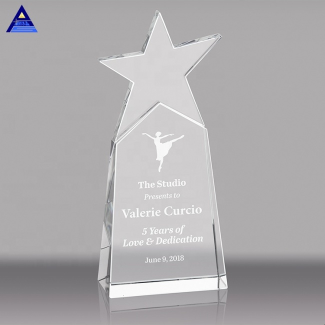 Hot Sale Awards Use Custom Logo Crystal K9 Star Shaped Trophy Cups For Souvenir Gift