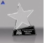 High Specification Metal Custom Five Star Crystal Trophy With Black Base
