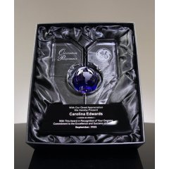 Trofeo de bola de cristal de globo con mapa de la tierra Premio de trofeo de cristal deportivo para recuerdo