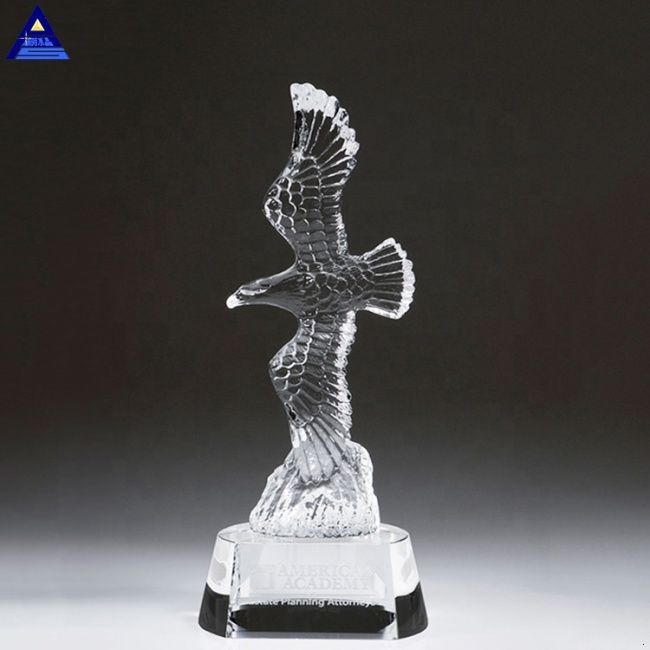 In Stock Wholesale Beauty Clear Grand Spirit Crystal Eagle Shape Award Trophy
