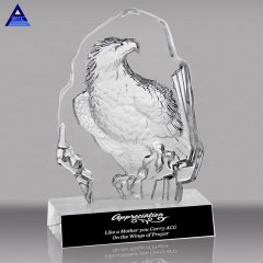 Eagles Trophy Awards Forma y Flying Clear Glass Noble Crystal Eagle Model para regalos de premios