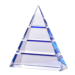 Дешевая красота лучший дизайн прозрачный многослойный треугольный хрустальный трофей для деловых подарков