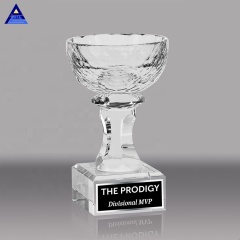 Copa de trofeo de cristal de forma grande de recuerdo de Golf de importación personalizada creativa de lujo