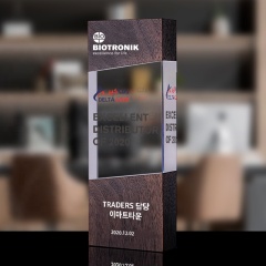 Trofeo de medalla de placa de cristal de premios de madera de bloque en blanco de cristal personalizado de nuevo estilo de alta calidad