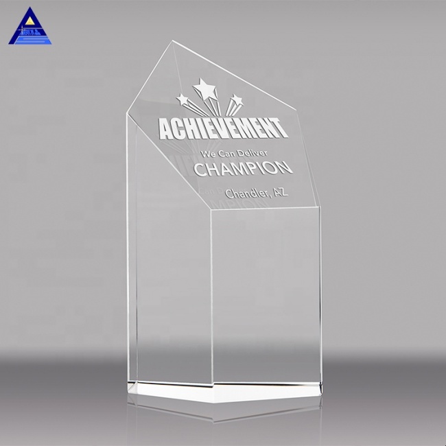 Customized K9 Shield Cut Crystal Pentagonal Prism Trophy For Promotion Souvenir
