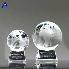 Récompenses personnalisées de trophée de la terre du monde de globe de cristal pour des souvenirs d'obtention du diplôme d'enfants d'enseignants
